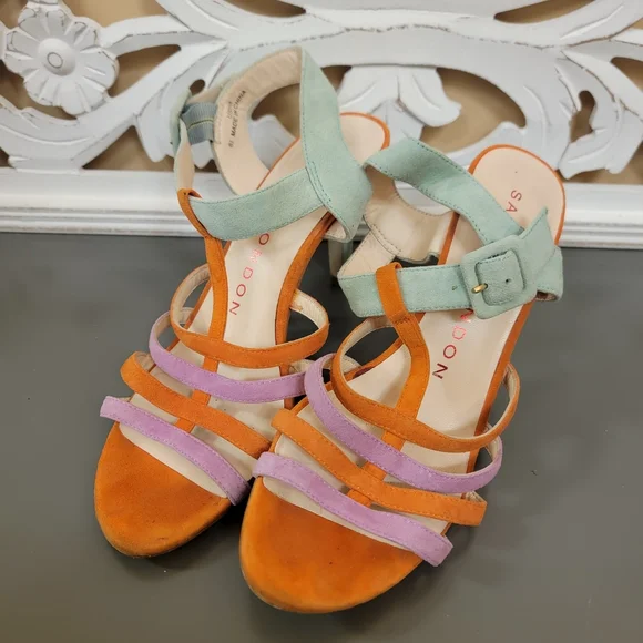 Sacha London Orange and Purple Strappy Sandals - Picture 8 of 8